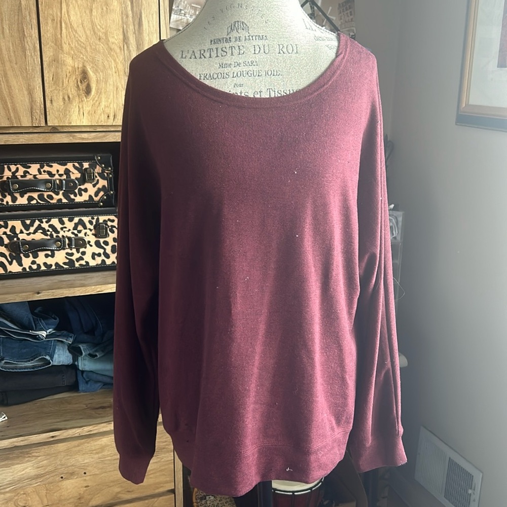 Mia Joy Burgundy Open Back Sweater - Large